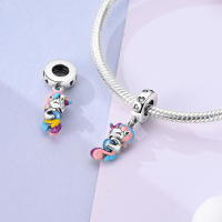 Encantos De Cocodrilo Plateado En Plata Con Dibujo Colorido Encantos Colgantes Para Pulseras Y Collares Joyería DIY - details 21