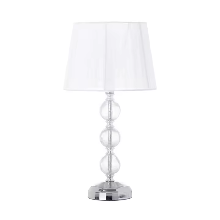 PLUSHOME - Lámparas de Metal y Cristal/Acrílico: Diseños en Blanco y Plata, Dimensiones desde 20x20x43 cm hasta 25x25x54 cm - 1