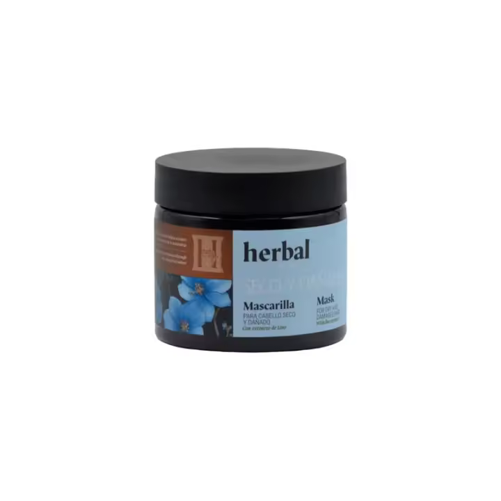 herbal pura - belleza Mascarilla para cabello seco y dañado con extracto de lino 295ml - 1