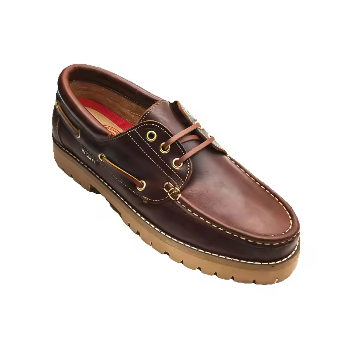 Mº 930 -Náuticos de cuero, con cordones de piel, suela de caucho natural, cosida y pegada, buen agarre, fabricado España con plantilla extraible. - 1