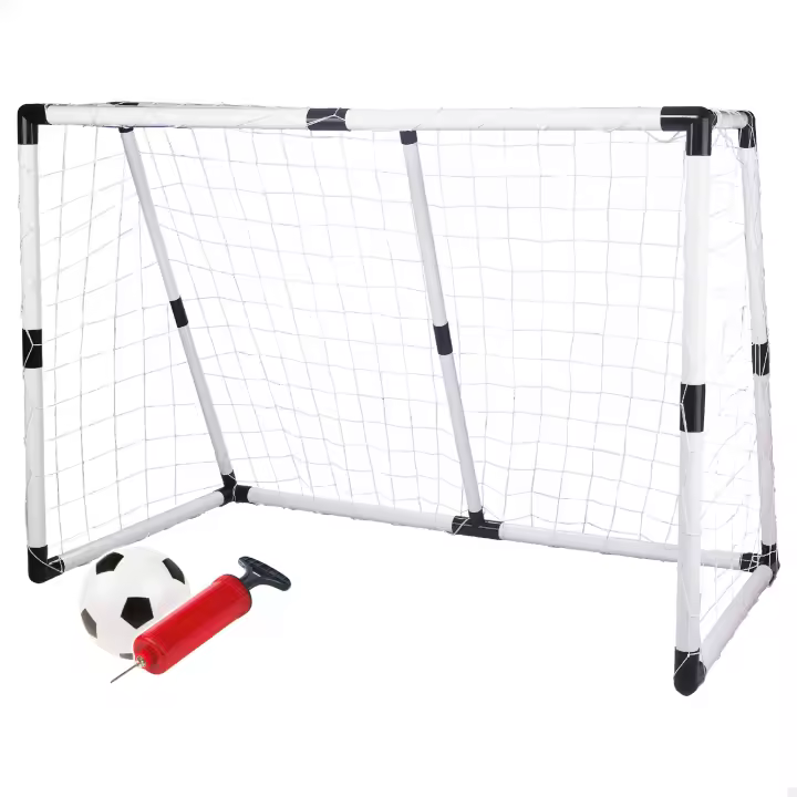 CB Sports Portería de fútbol para niños, 190x90x132 cm, Mini balón de fútbol, Incluye hinchador manual, Juegos para niños exterior, Juguete infantil niño, A partir de 3 años - 1