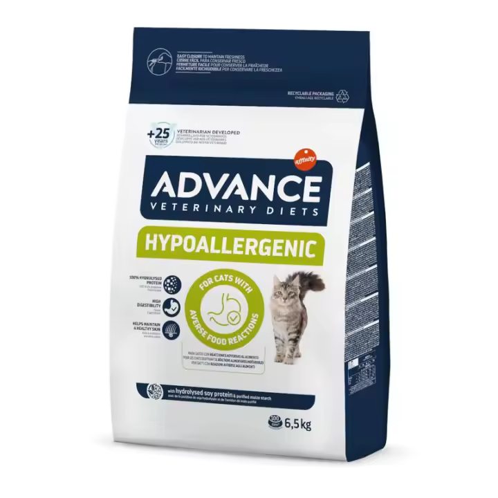 Advance Veterinary Diets Hypoallergenic para Gatos - Para gatos con intolerancias o alergias alimentarias - 1