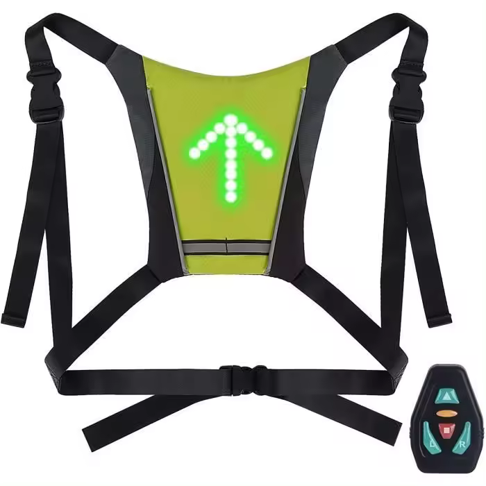 Chaleco reflectante para Bicicleta, Bolsa con Luz LED, Chaleco de Cycling Thanmoer, recargable por USB con LED intermitente y Equipo de control remoto. - 1