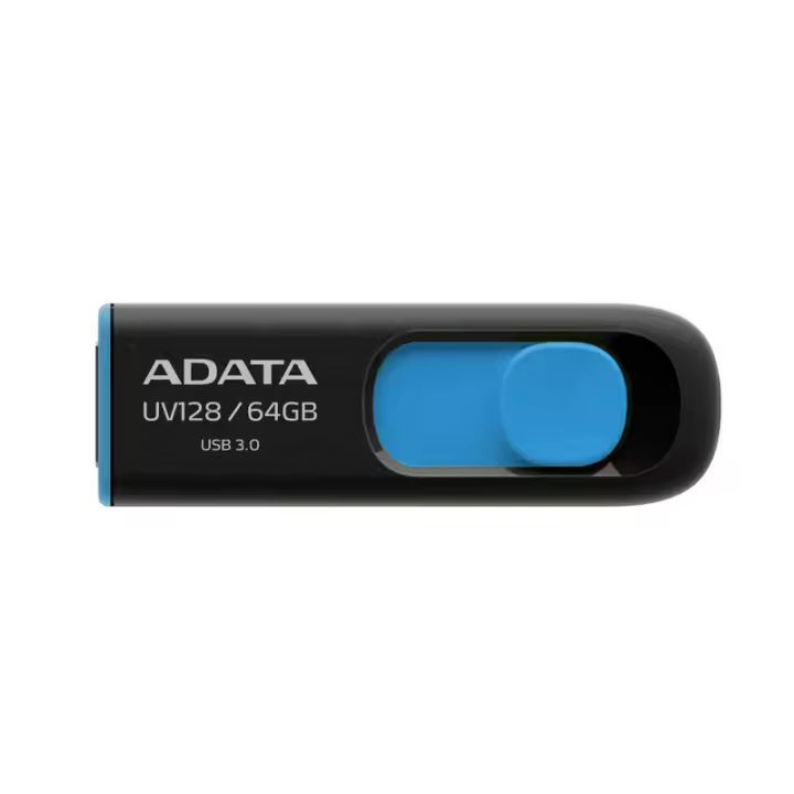 Adata dashdrive uv128 64gb usb 3.0 black/blue - 1