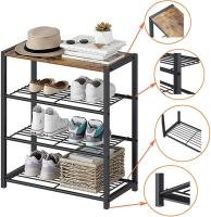 Organizador De Zapatos De 4 Niveles, Estantes Estrechos Y Delgados para Zapatos De Metal, Almacenamiento De Zapatos con Estante De Malla para Entrada, Sala De Estar, Dormitorio - details 1