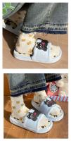 Zapatillas De Mujer Con Estampado De Oso Lindo Para Verano Comodidad Interior Y Exterior Antideslizantes Diseño De Dibujos Animados Para Parejas - details 6