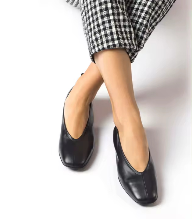 BAILARINA COMODA Y FLEXIBLE DE PIEL WONDERS PEPA A-8661 SAUVAG NEGRO - 1