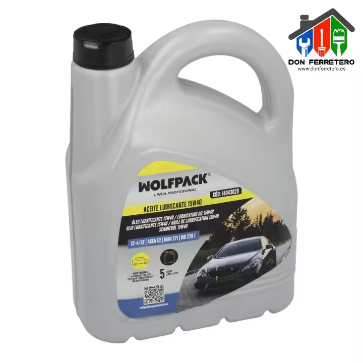 Aceite Lubricante WOLFPACK 15w40 para Turismos - Envase de 5 Litros - 1
