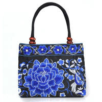 Bolso Pequeño Para Mujer Estilo Étnico Bordado En Lona Bolso De Mano Moda Con Cierre De Cremallera Doble Correa Versátil - details 4