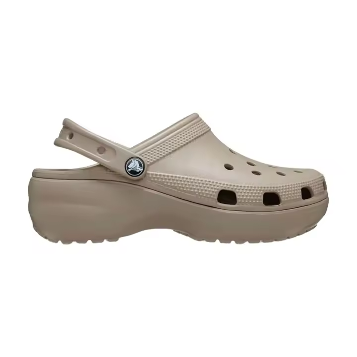 Zuecos Beige Crocs Classic Platform Clog W Taupe Resistente al Agua - 1