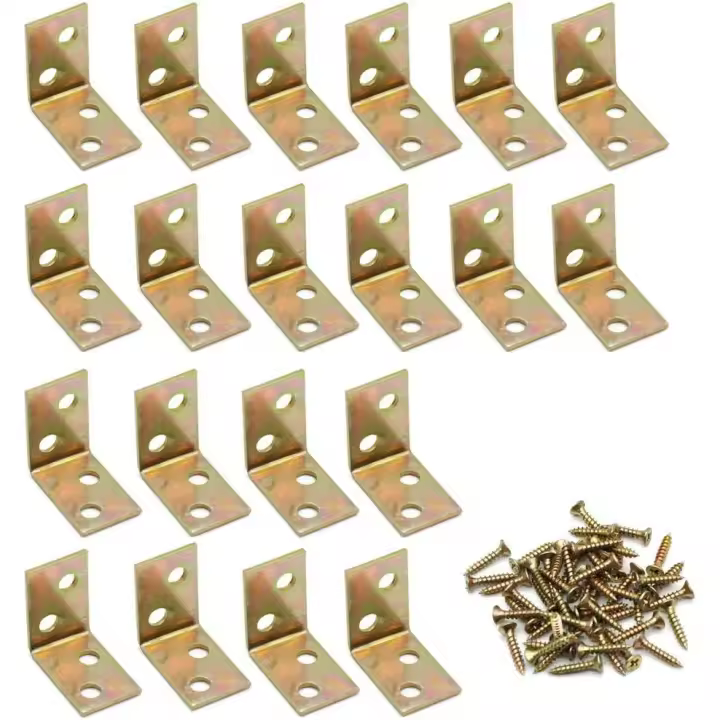 20 piezas de soportes de montaje, soporte de montaje en ángulo recto de 90 grados, conector de madera para soporte de estante, armario, gabinete, instalación de partición (23 x 23 x 32 mm) - 1