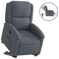 vidaXL Sillón eléctrico reclinable elevable de terciopelo Gris claro, Gris oscuro, Verde oscuro Sillon Dormitorio Sillon Comodos Silla Relax Sillón Sofá - details 0