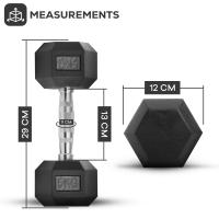 ALLINLIFE Mancuerna Hexagonal De Hierro Fundido Duradera De 2,5-25 Kg Con Revestimiento De Goma Para Gimnasio En Casa Con Mango Ergonómico, Estable Y Versátil - details 3