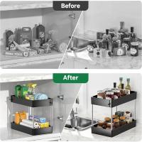 Organizador De Estante De 2 Niveles Para Baño Y Cocina Soporte Multipropósito Para Armario Debajo Del Grifo En Casa - details 4