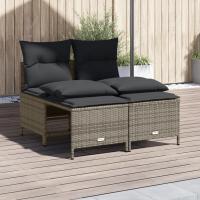 vidaXL Set de sofás de jardín 4 pzas y cojines ratán sintético en color Marrón/Beige/Gris claro y más | acolchados duraderos para sofás de jardín terraza exterior - details 3