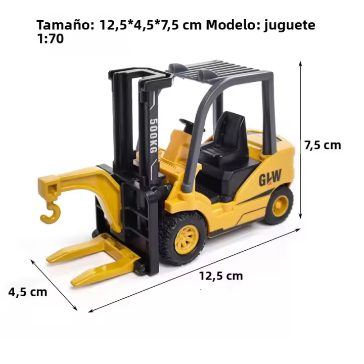 Juguetes De Maquinaria De Construcción Para Niños Camión Grúa Excavadora Pala Elevadora En Miniatura Escala 1:55 Metal Y Plástico - 1