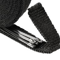 Cinta Térmica De Fibra De Vidrio Para Moto 5M Roll Protección Contra Calor Para Escape Tubo De Cabeza Con Cordones De Acero Inoxidable - details 1