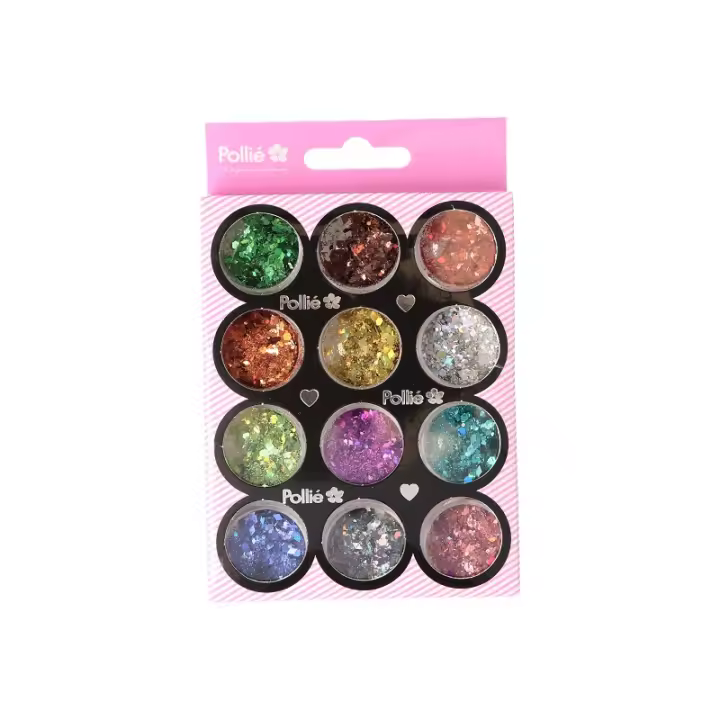 Glitter Flake Rombos Nail Art Pollié - 1