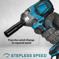1200N.M llave de impacto eléctrica sin escobillas, destornillador inalámbrico de 1/2 pulgadas, herramientas eléctricas para batería Makita de 18V - details 1