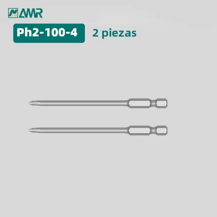 Juego De Puntas De Destornillador AMR 10 Piezas Con Embozo Magnético S2 Tamaño 65mm Acero De Aluminio Antideslizante PH2 Cruzado - 1