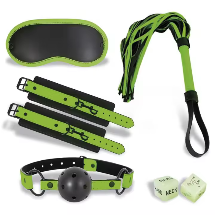INTOYOU SET DE BONDAGE CON 5 PIEZAS QUE BRILLAN EN LA OSCURIDAD BDSM JUGUETES SEXUALES - 1