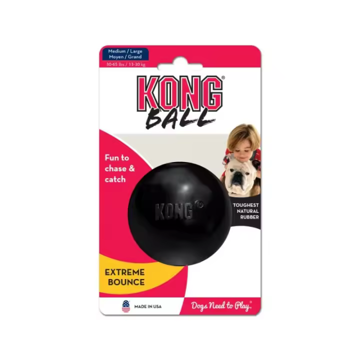 KONG Pelota Maciza Extreme Ball para Perros Talla M - 1