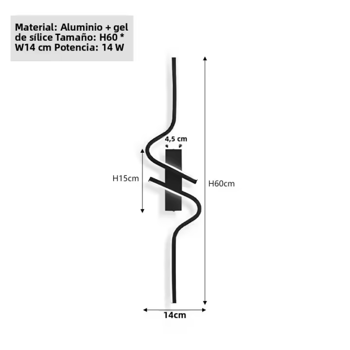 Lámpara De Pared LED Negra Para Interior Iluminación Moderna Para Sofa TV Dormitorio AC85-265V Sin Ajuste Dimmer Incluye Bombilla - 1