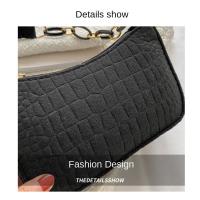 Bolso De Lujo Para Mujer Con Diseño De Axila En Piel De Goma Estilo Fashion Pequeño Cuadrado Con Cremallera Y Correa Cruzada - details 2
