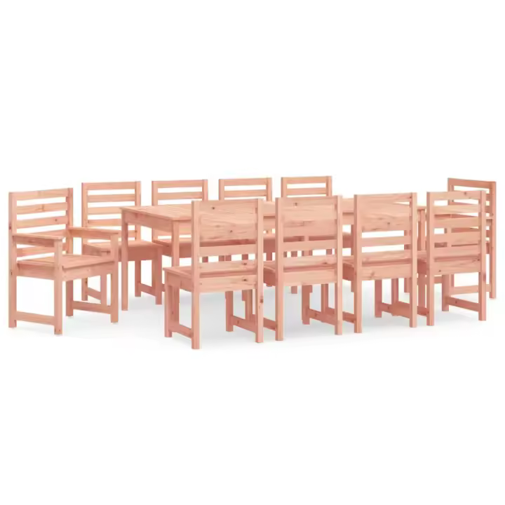 vidaXL Juego de comedor de jardín 11 pzas madera maciza abeto Douglas - 1