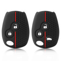 Funda De Llavera De Coche En Silicona Para Renault Kangoo DACIA Scenic Megane Sandero Captur Twingo Modus 2 Botones Color Negro Rojo Verde Azul - details 1