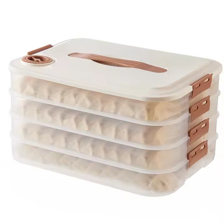 Caja de Masa Apilable para Almacenamiento de wonton congelado-4 capas - 1