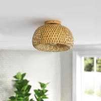 Lámpara De Techo De Bambú Tejida a Mano Estilo Chino Luz De Techo Rattan Wicker Arte De Madera Para Decoración De Hogar Cocina Restaurante - details 0