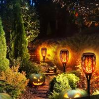Lámpara Solar De Jardín Con 12 LED Luz De Llama Saltarina Impermeable Decoración Para Exterior Camino Patio Jardín - details 2