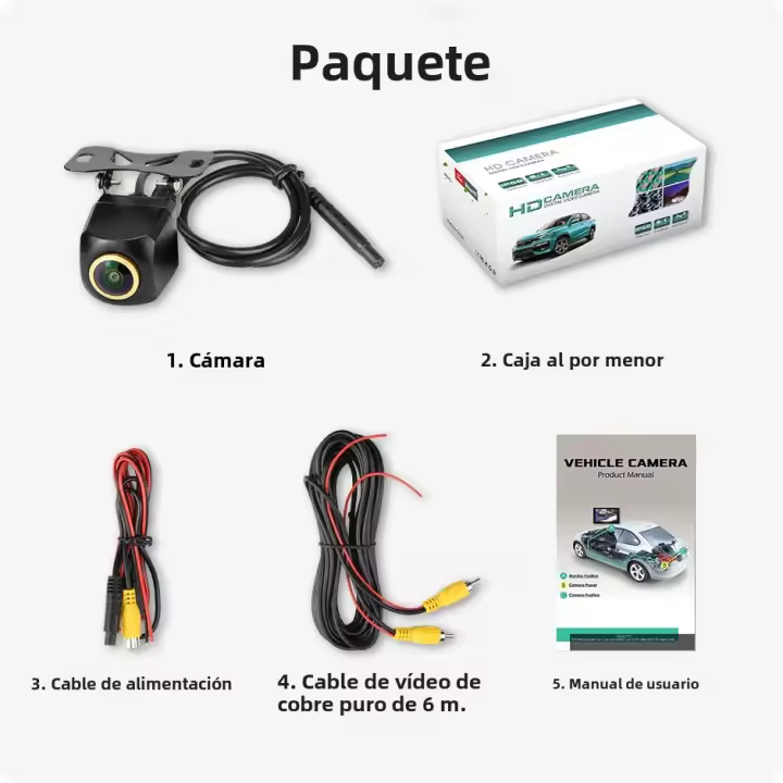 Cámara De Visión Trasera Para Coche GreenYi AHD 1920x1080P Lente Dorada De 170° Visión Nocturna Full HD IMX307 G817 Aluminio Acero Inoxidable - 1