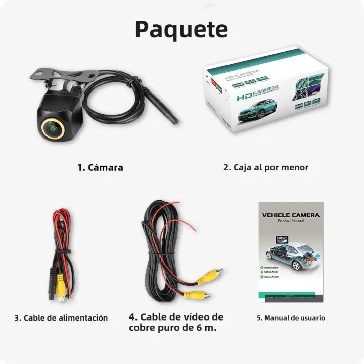 Cámara De Visión Trasera Para Coche GreenYi AHD 1920x1080P Lente Dorada De 170° Visión Nocturna Full HD IMX307 G817 Aluminio Acero Inoxidable - 1