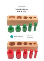 Juguetes De Desarrollo Intelectual Temprano Para Bebés Montessori Cilindro Con Agujeros Bloques Sensoriales De Color Para Cognición Edad Recomendada De 7 a 36 Meses - details 5
