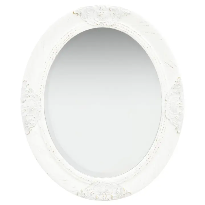 vidaXL Espejo de pared estilo barroco blanco 50x60 cm - 1