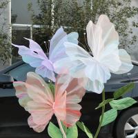 Mariposa Grande De Simulación 3D Para Decoración De Boda Y Festivales 50cm Colgante De Tela Gasa Falso Mariposa Para Día De San Valentín - details 2