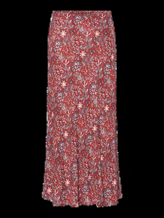 Pieces mod. 17159382 Falda larga con estampado floral multicolor - 1