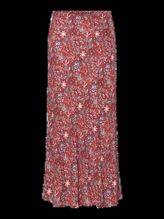 Pieces mod. 17159382 Falda larga con estampado floral multicolor - 1