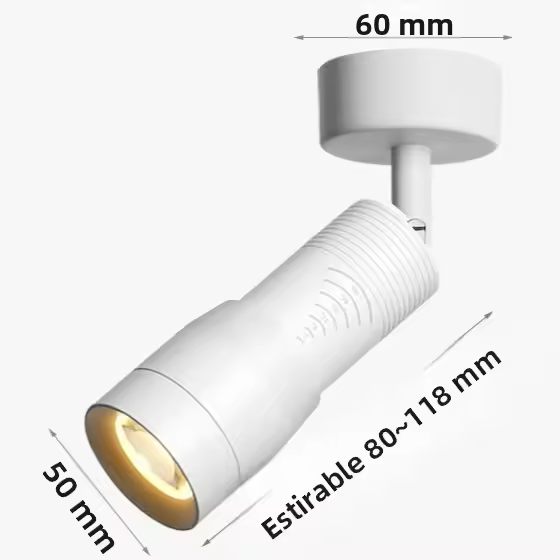 Spotlight Ajustable 5°~60° Ancho De Haz Restringido LED Negro Blanco Foco Instalación En Techo Montaje En Superficie 7W Zoomable Con Zoom - 1