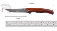 Cuchillo Plegable De Acero Damasco VG10 Cuchillo De Campo Mini Para Exterior Cuchillo De Bolsillo Coleccionista Cuchillo De Defensa - details 6