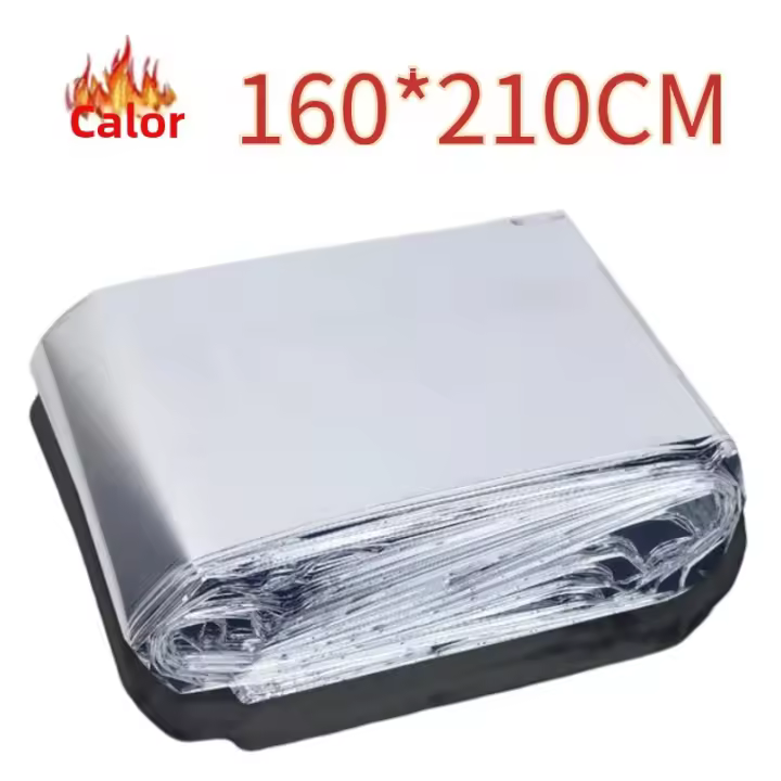 Manta Térmica Impermeable Y Viento Para Supervivencia En Exteriores Kit De Rescate Militar Primeros Auxilios Para Camping Y Senderismo - 1
