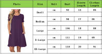 Vestido Mini A-Line De Cuello Redondo Solado Casual Con Bolsillos Vestido De Polyester Spandex Estilo Casual Silueta A-Line - details 7