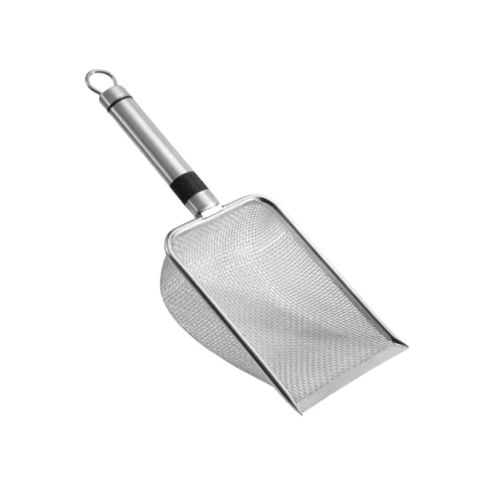 Escobilla Para Gatos De Aleación De Aluminio Y Acero Inoxidable Con Mango Duradero Herramienta De Limpieza Para Mascotas Resistentes Al Desgaste Para Poop De Perro - 1