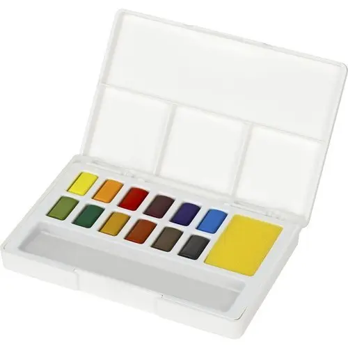FABER ACUARELA FABER CASTELL 12 COLORES + PALETA ACUARELAS - 1