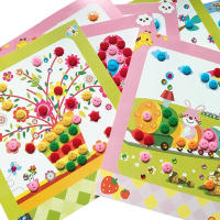 5pcs Estilo Aleatorio Parches De Botones Para Niños Juguetes Educativos De Artesanía DIY Creativos Para El Dibujo Y La Pintura En Escuela - details 1