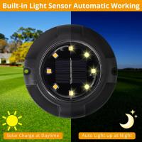 4 Luces Solares de Tierra para Exterior, Luces Solares con 12 LEDs, Luces de Jardín impermeables con Luces laterales para Jardín, patio, chimenea de entrada, céped - details 1