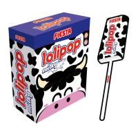Lolipop Milky FIESTA - Caramelo Masticable Lolipop Sabor Leche - Caja con 100 Lolipop - Ideal para Peques - details 0