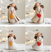 Estatua De Ángel De Navidad En Resina Decoración De Mesa Para Celebraciones Matrimoniales Y Regalo De Amor Niña Rural Pastoral - details 3